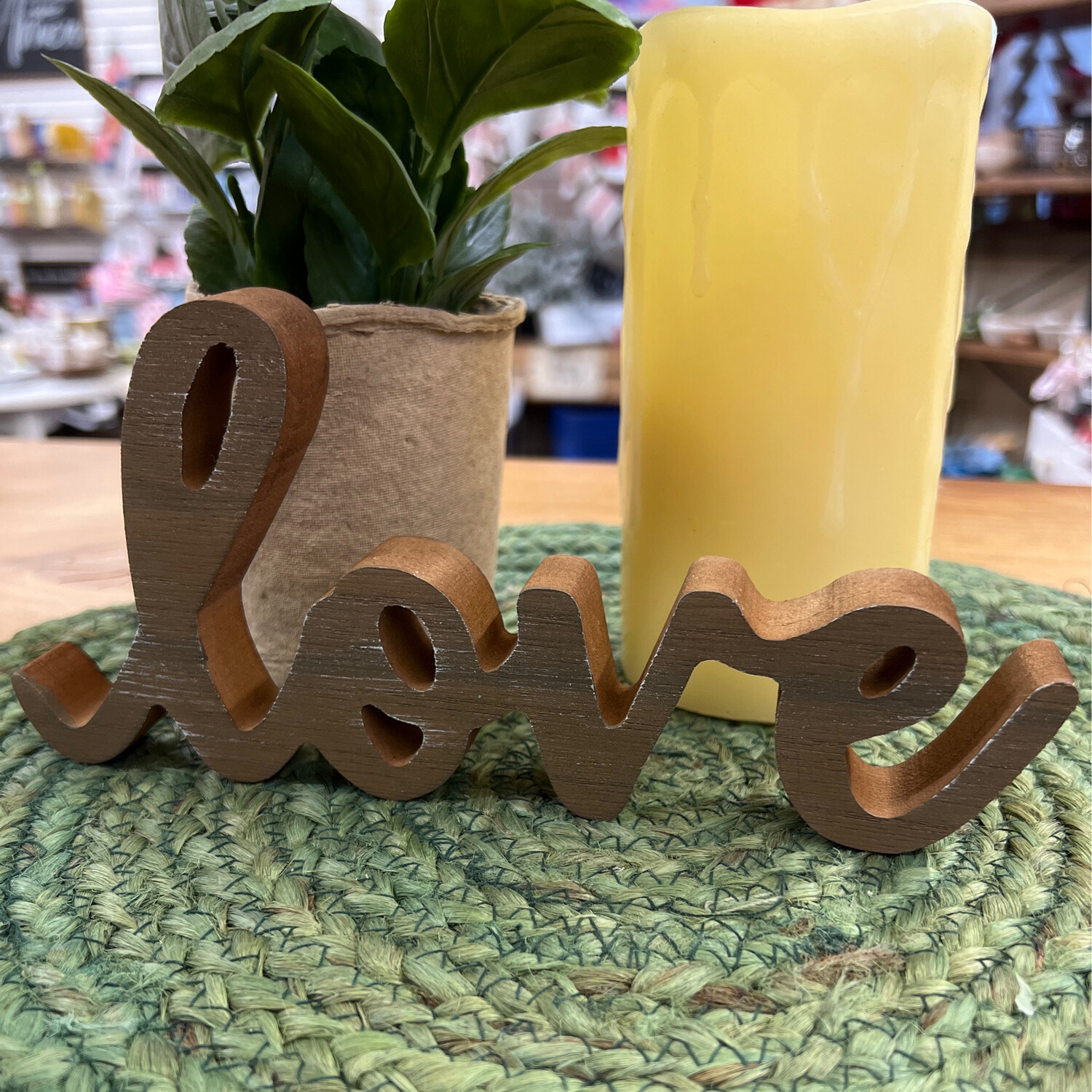 Natural Wood Love Cutout