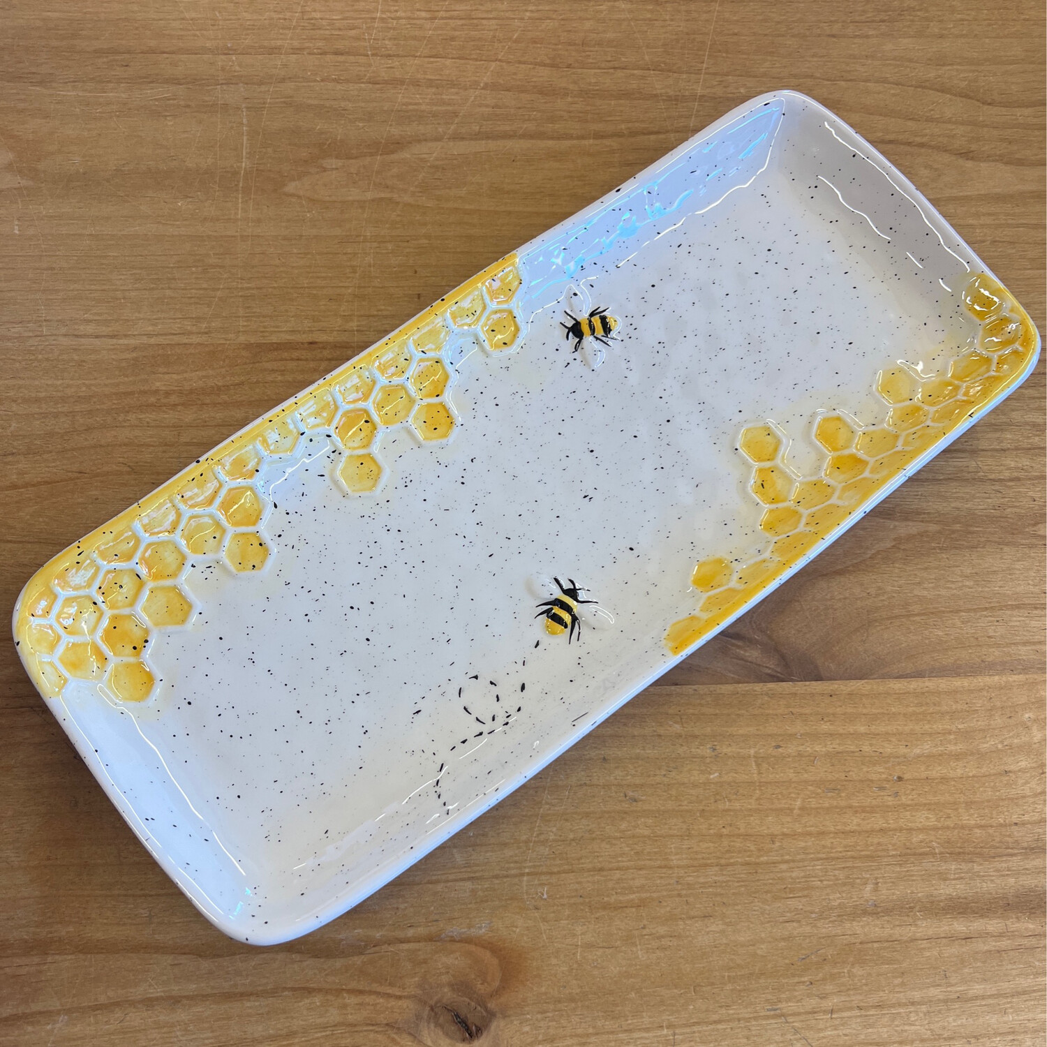 Sunny Bee Rectangle Platter