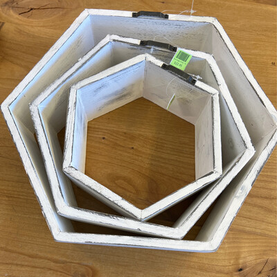 White Hexagon Shelves