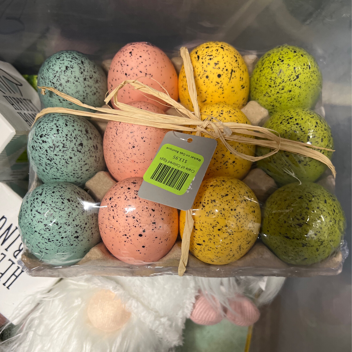 Crate of Colored Eggs