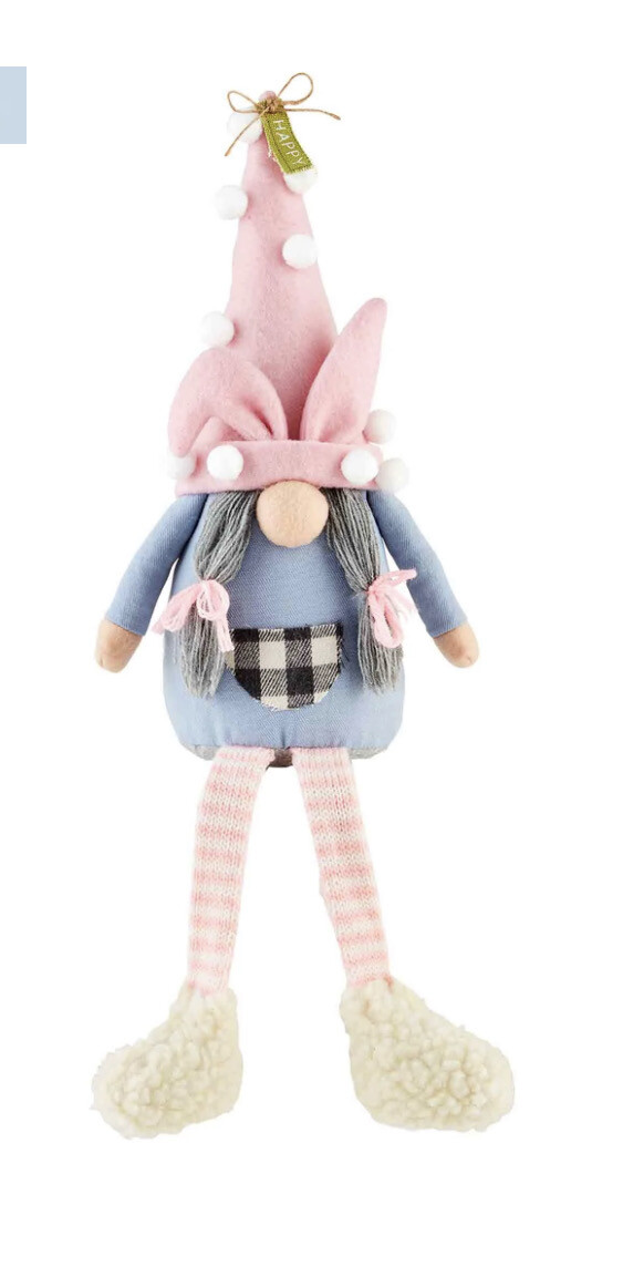 Pink &amp; Grey Easter Gnome