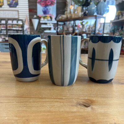 Bluesy Stoneware Mugs