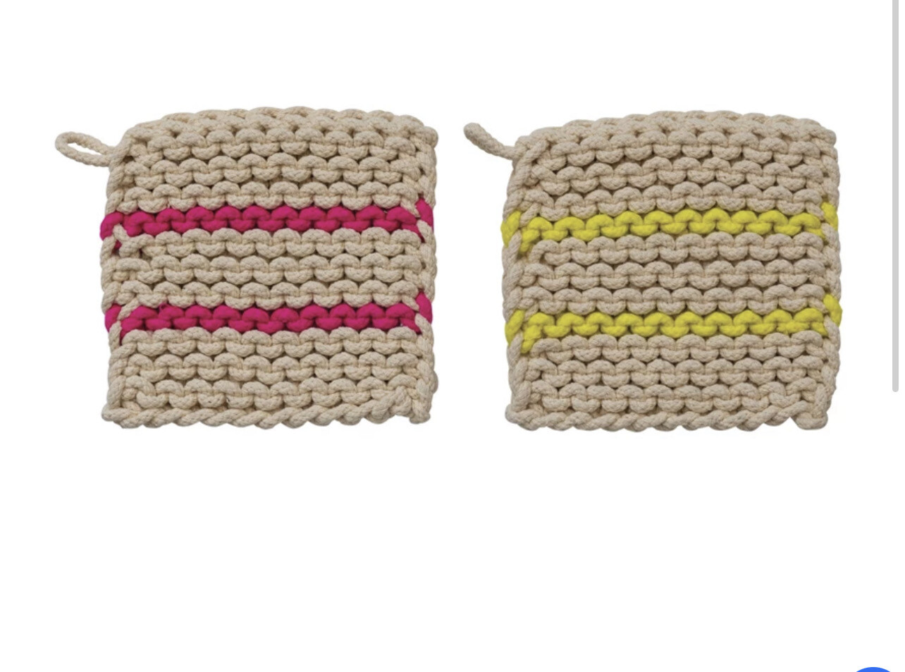 8" Neon Crocheted Trivets
