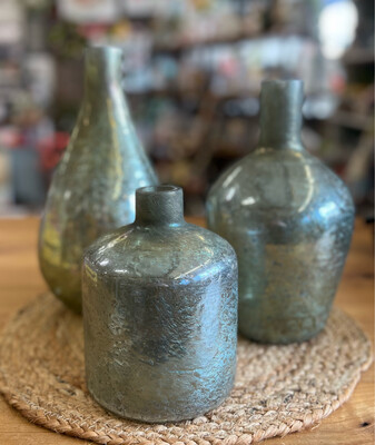 Light Green Iridescent Bottles