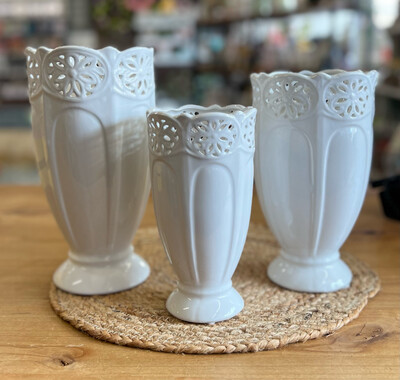 Ornate White Vases Ornate White Vases