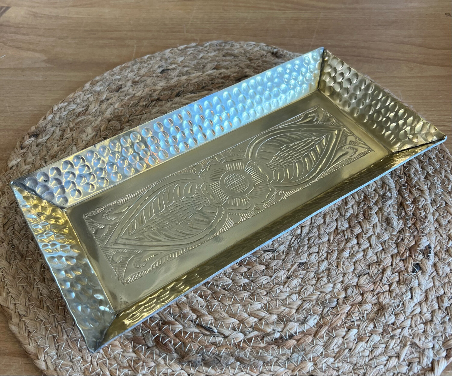 Hammered Aluminum Gold Tray