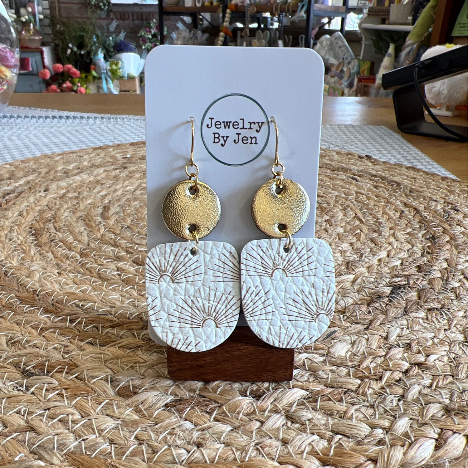 Handmade Gold Starburst Earrings