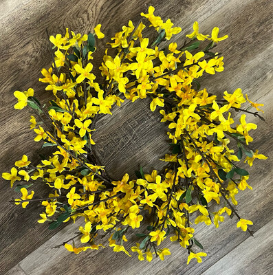 18" Yellow Forsythia Wreath