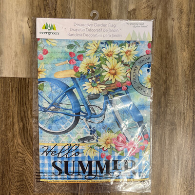 Hello Summer Bicycle Flag