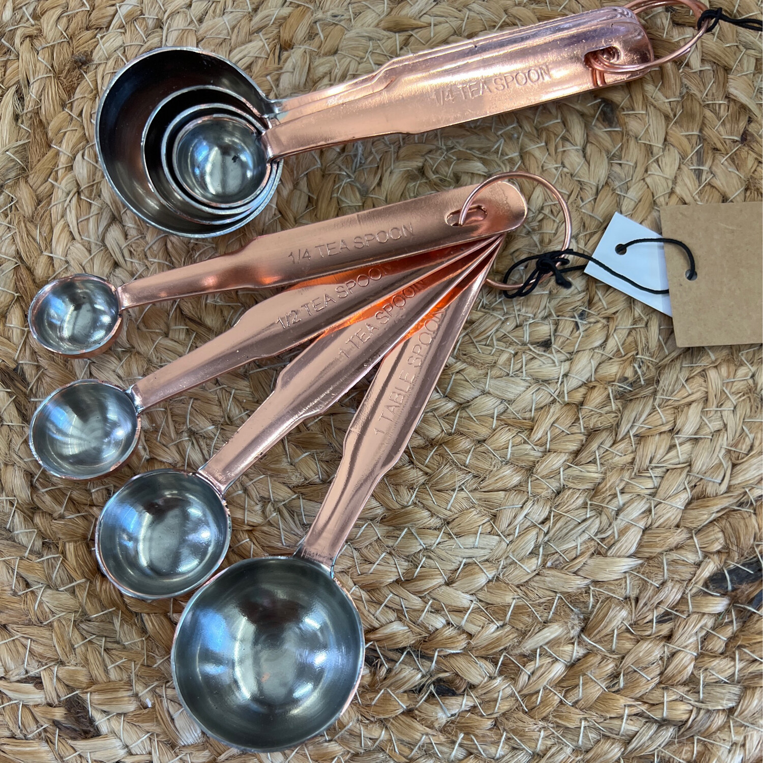Set of 4 5-1/2" Copper Finish Measuring Spoons