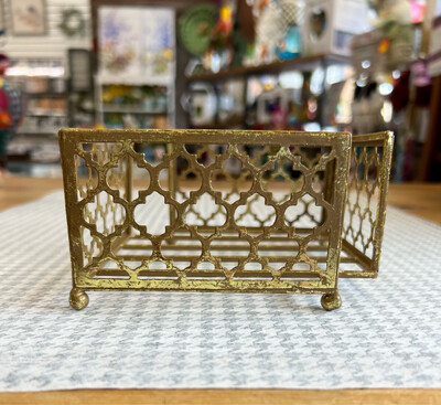 Gold Foil Cocktail Napkin Caddy