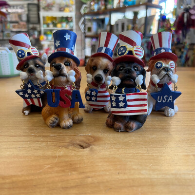 Patriotic Dogs Figurines Patriotic Dogs Figurines