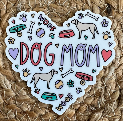 Dog Mom Heart Sticker