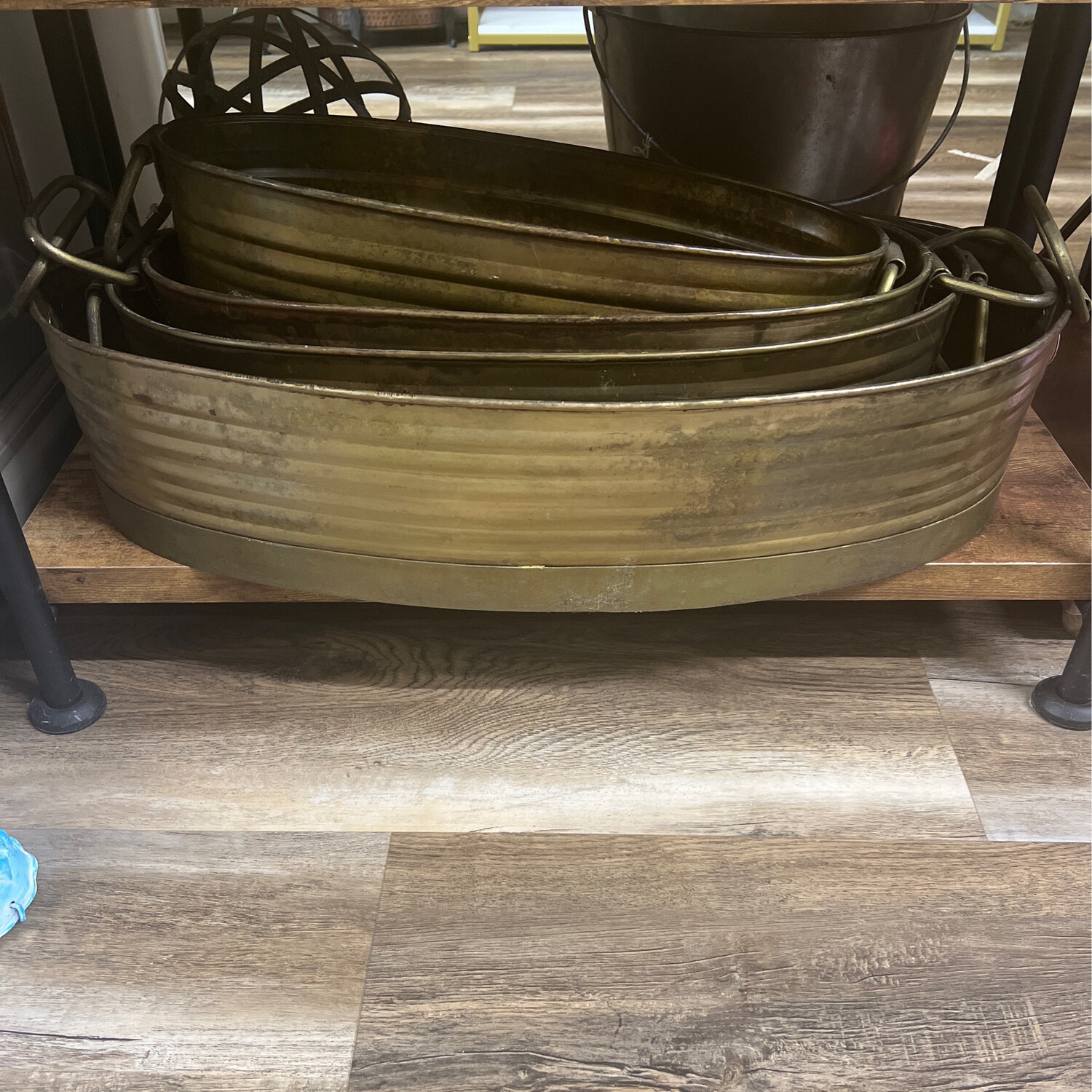 Oval Brass Planters