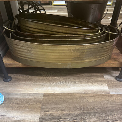 Oval Brass Planters Oval Brass Planters
