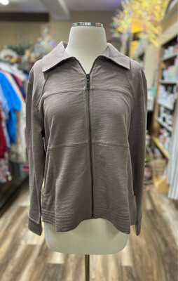 French Terry Zip Jacket -Latte