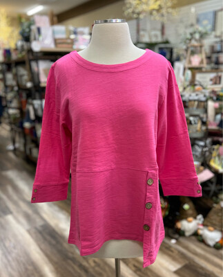 Candy 3/4 Sleeve Side Button Top