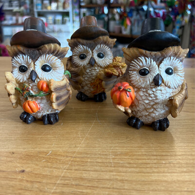 Fall Owl Figurines
