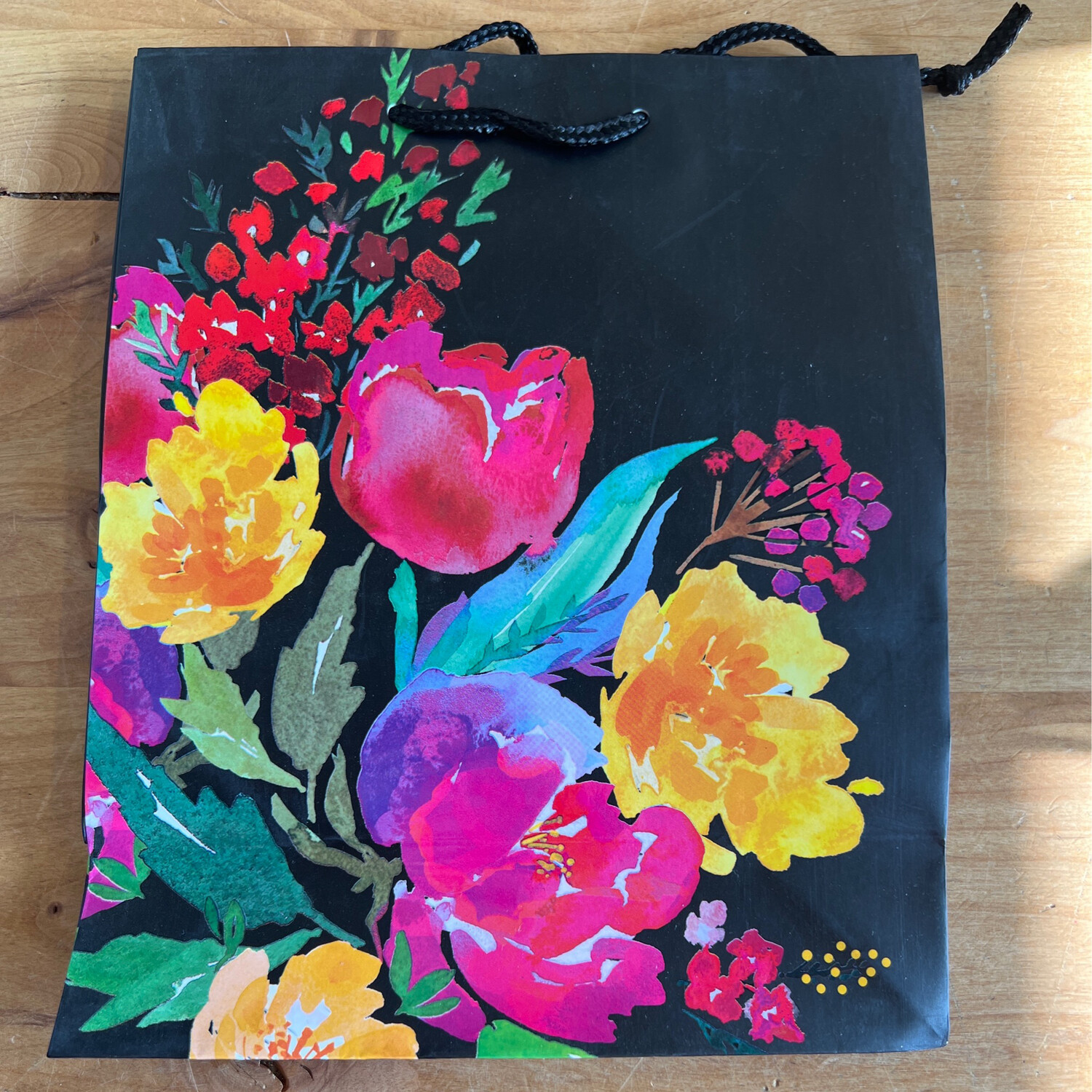 Black Floral Gift Bag