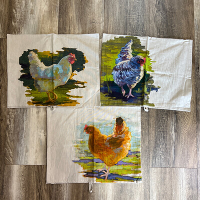 28" x 18" Chickens Towels