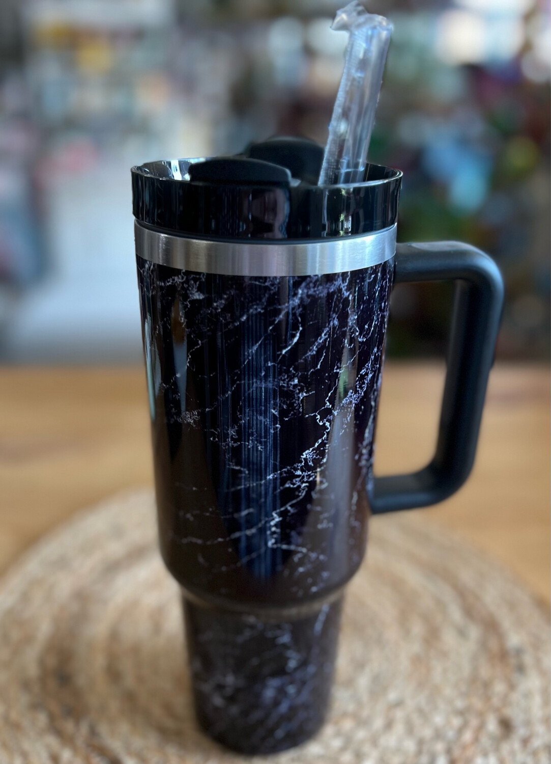 40oz Black Marble Tumbler