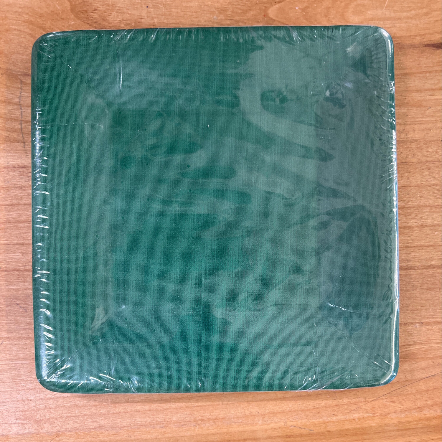 7" Swuare Classic Green Linen Plate