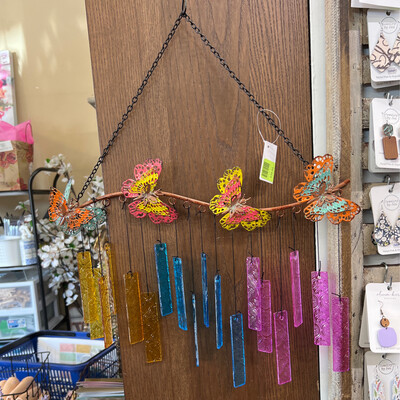 Glass & Metal Butterfly Wind Chime