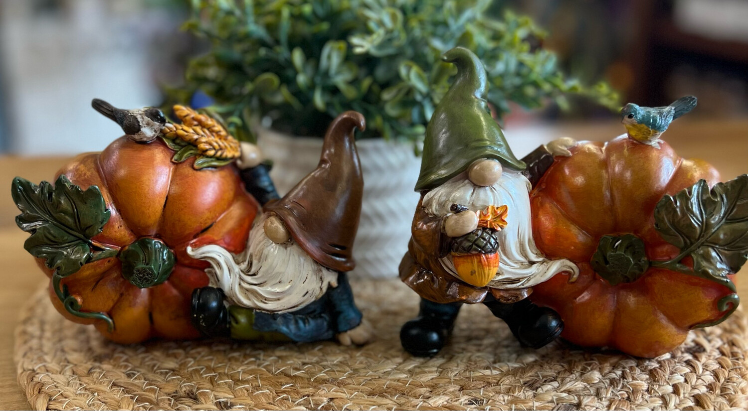 Gnome &amp; Pumpkin Figurine