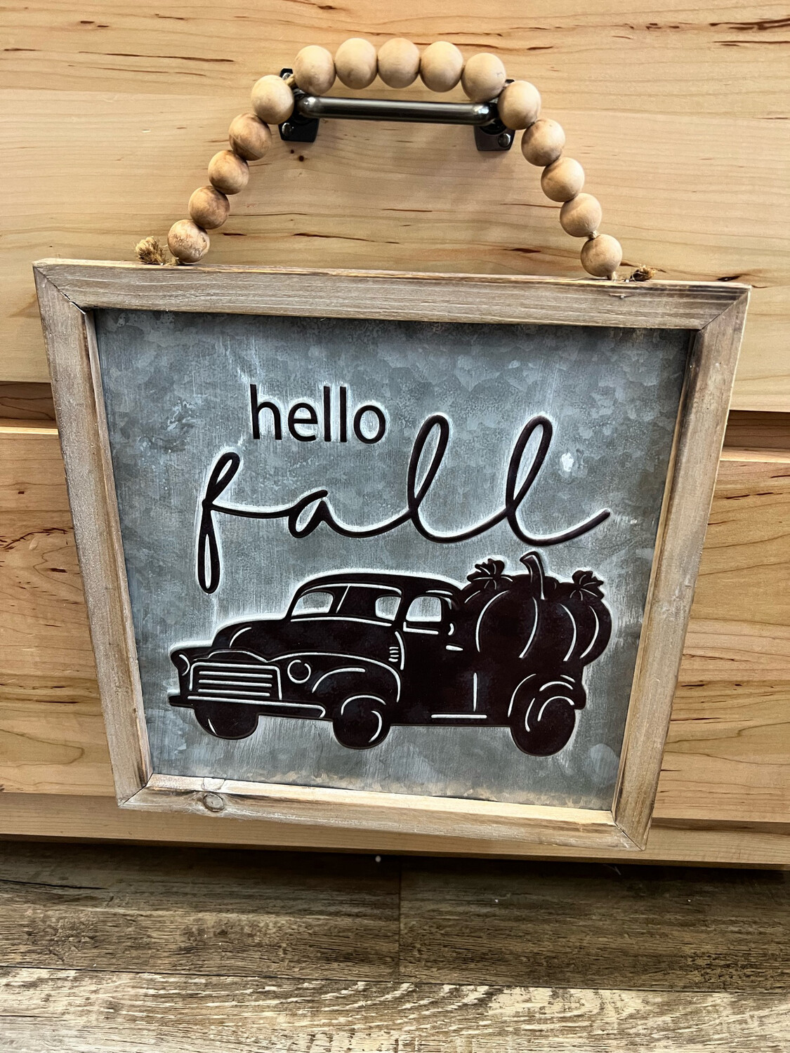 Metal Framed Hello Fall