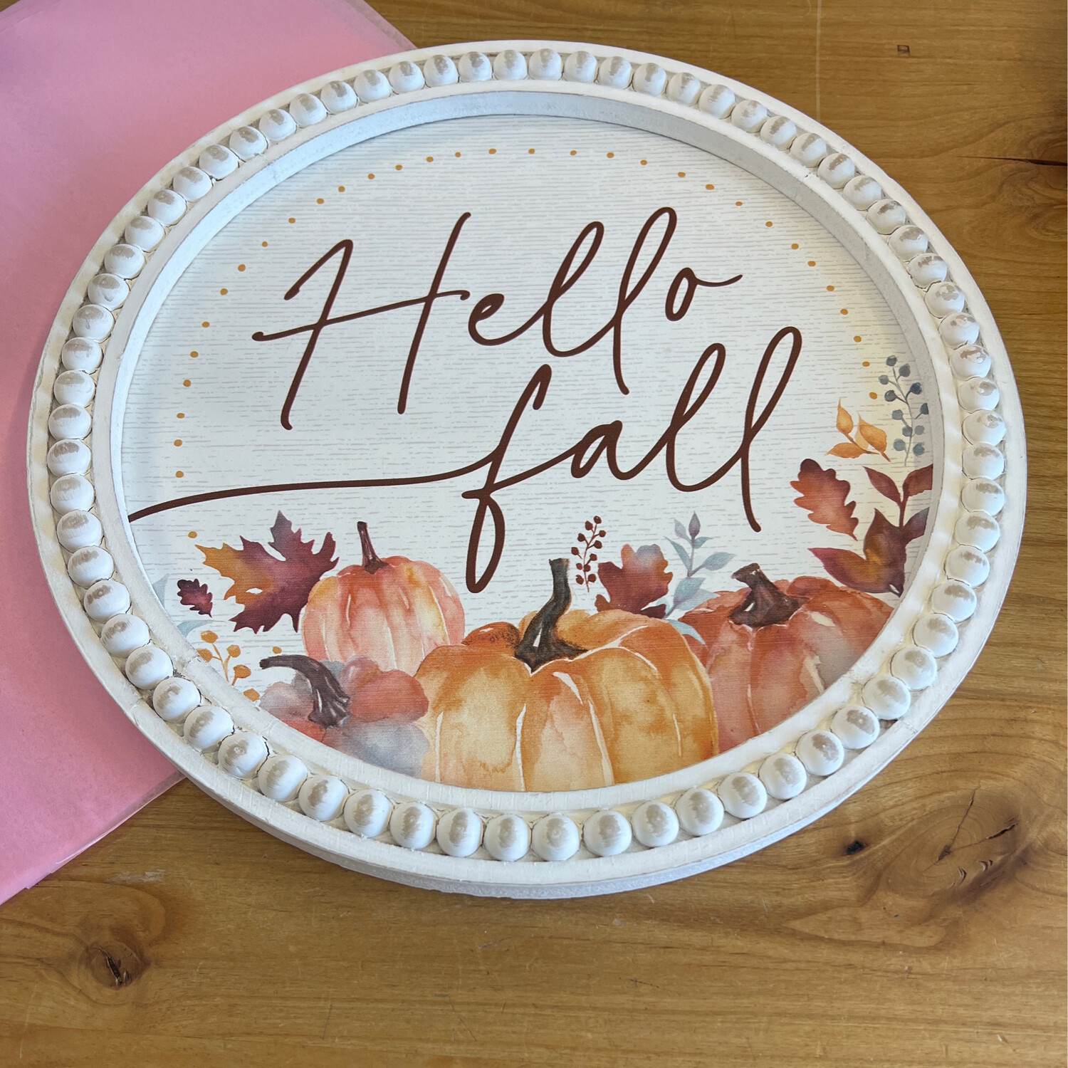 Beaded Round Hello Fall Beaded Round Hello Fall