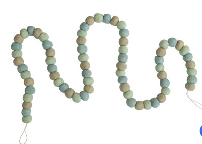 72" Felt Ball Garland - Ocean 72" Felt Ball Garland - Ocean