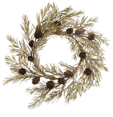 16" Gold Faux Pine Wreath 16" Gold Faux Pine Wreath