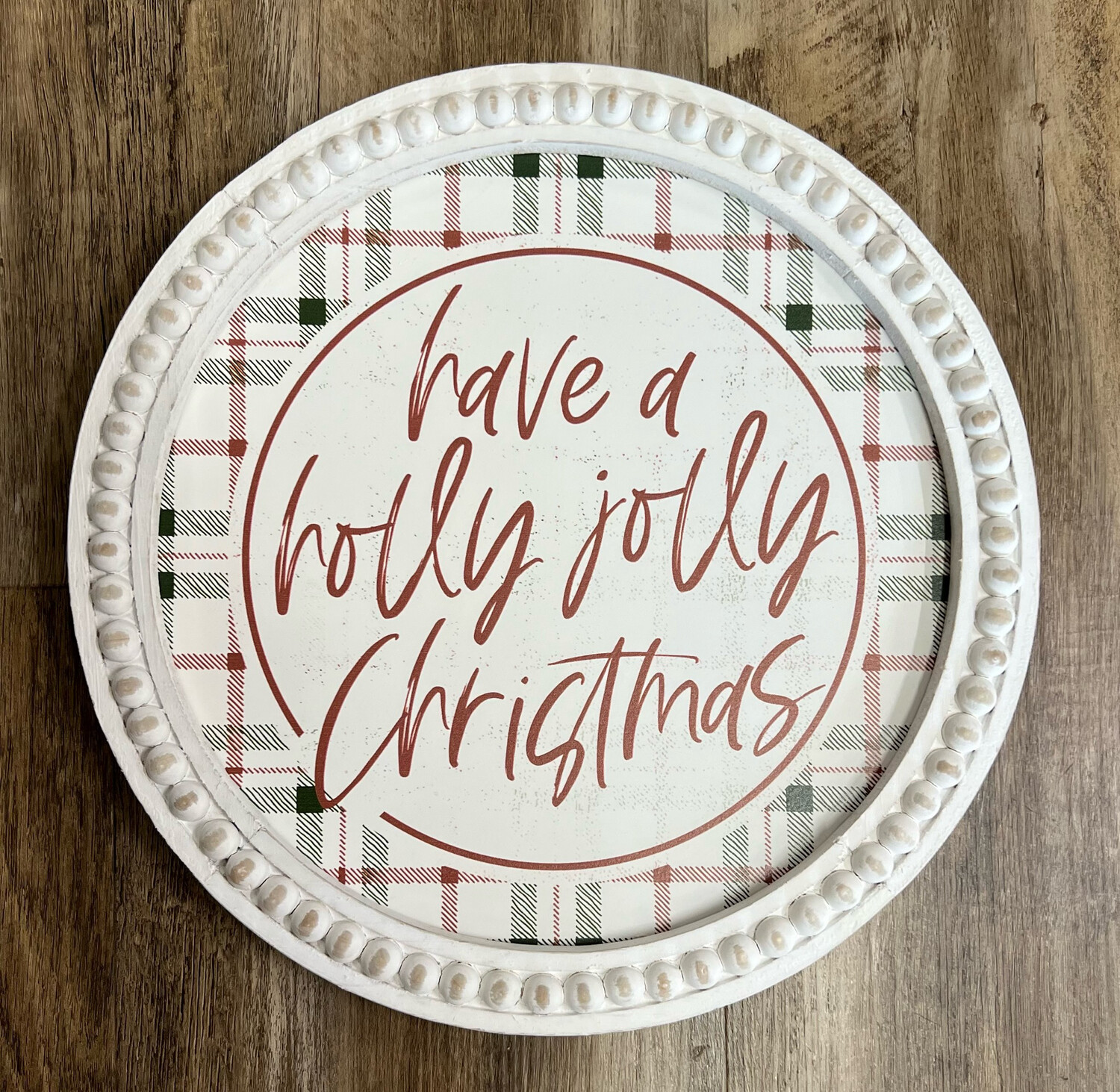 Holly Jolly Beaded Sign