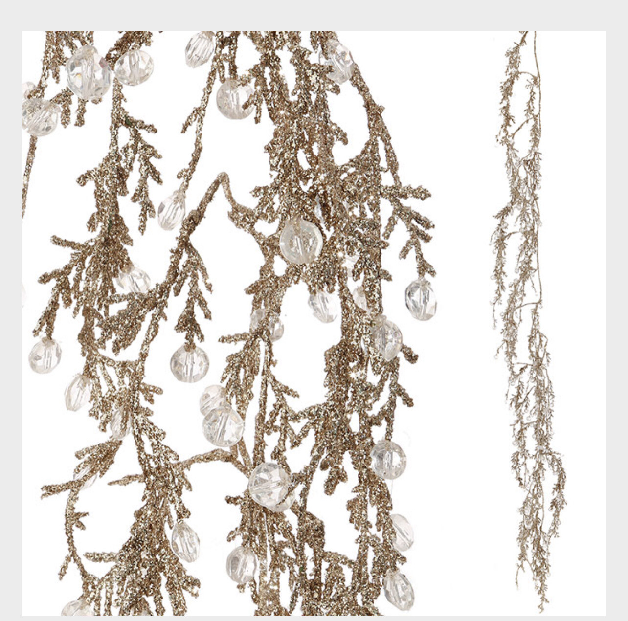 5&#39; Glittered Ice Gold Garland