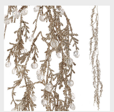 5' Glittered Ice Gold Garland 5' Glittered Ice Gold Garland