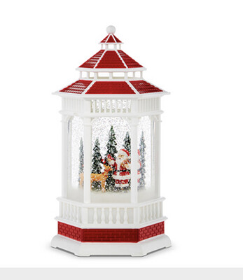 10-1/2" Santa & Reindeer Gazebo Lantern 10-1/2" Santa & Reindeer Gazebo Lantern
