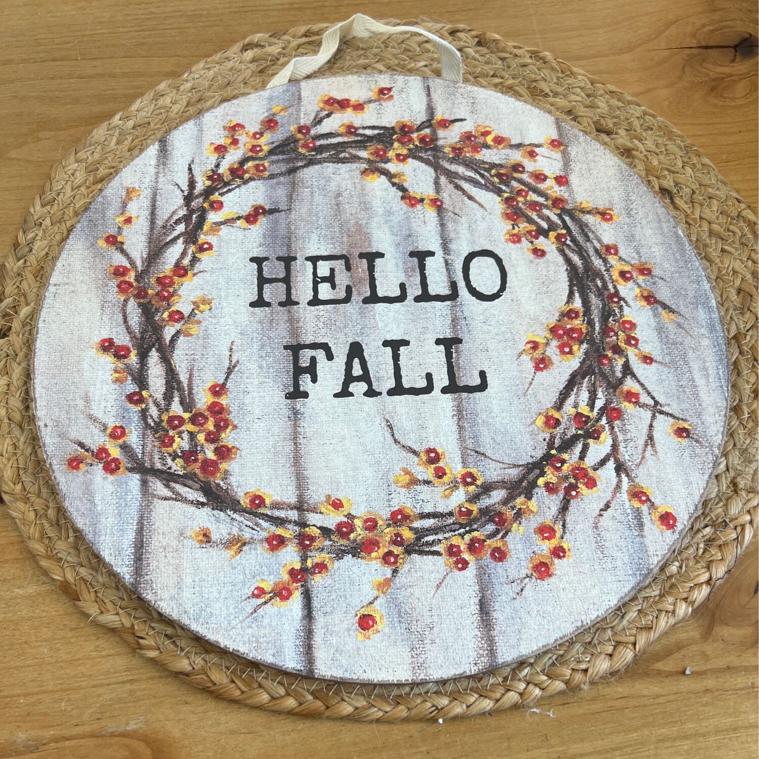 Hello Fall Round Art