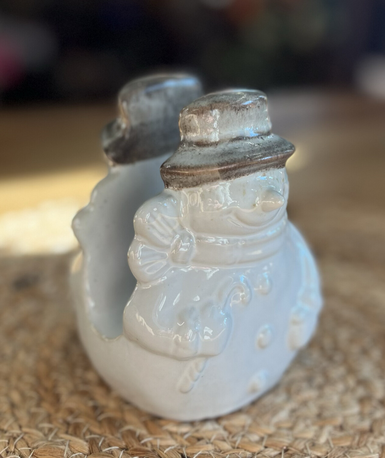 Snowman Stoneware Sponge Holder