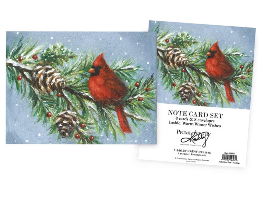 Set of 8 Cardinal Note Cards