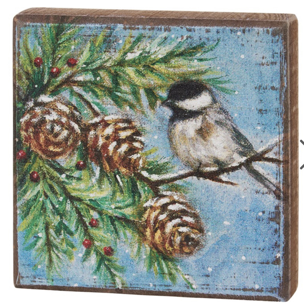 Chickadee Chunky Block Sign