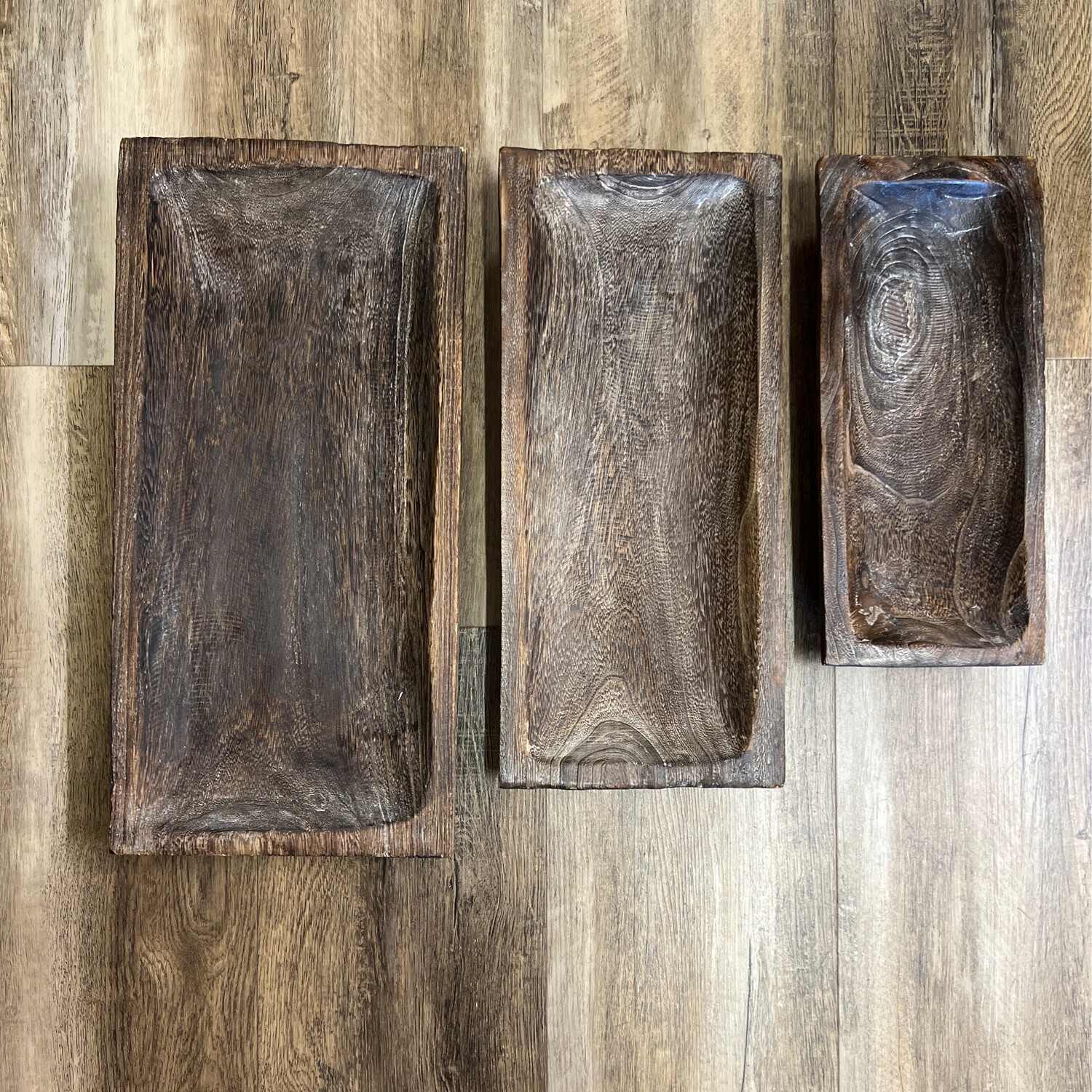 Dark Carved Paulownia Trays