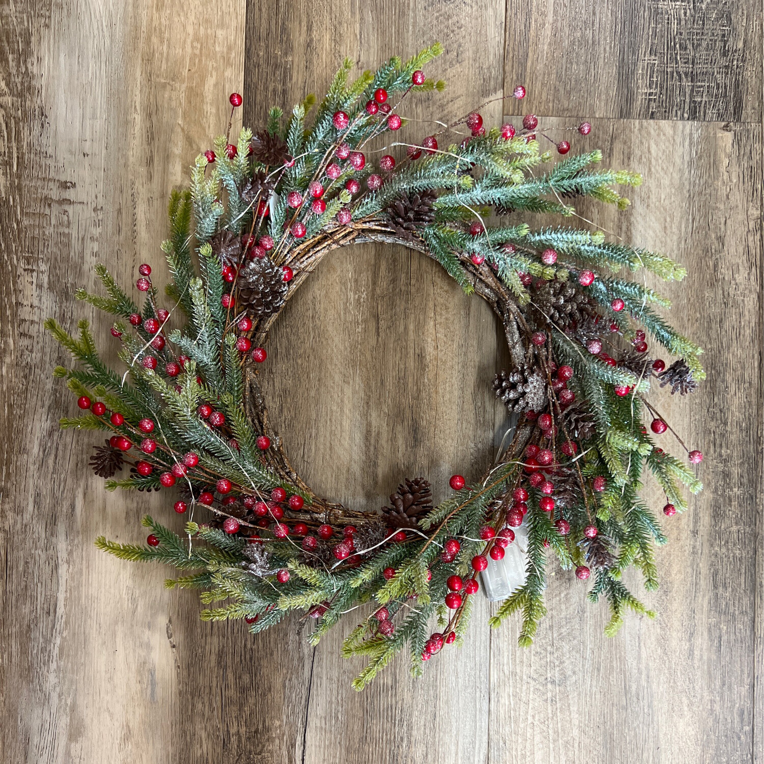 20&quot; Lighted Fir Wreath