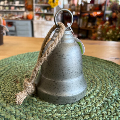 5-1/2" Pewter Bell on Rope 5-1/2" Pewter Bell on Rope