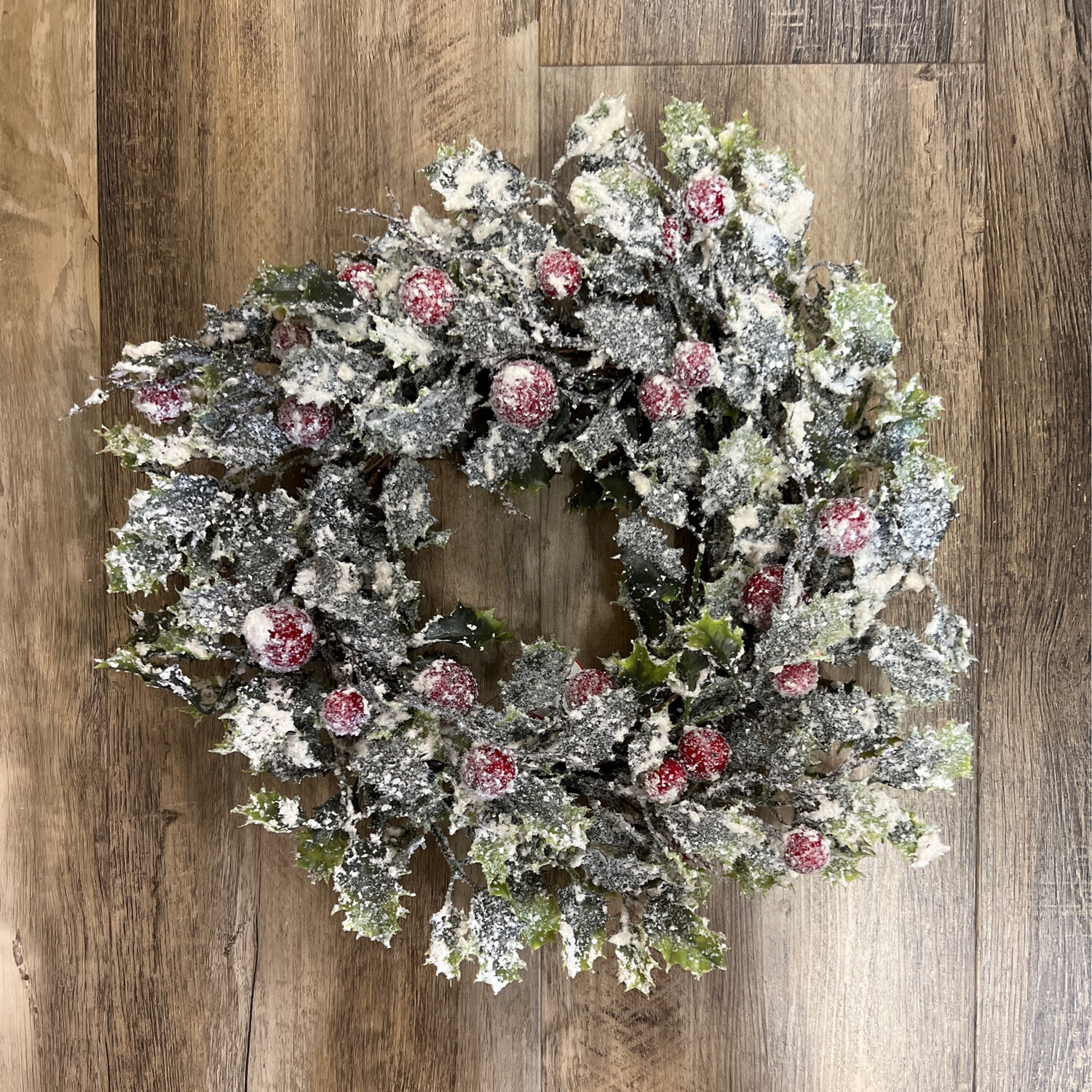 Snowy Holly Wreath