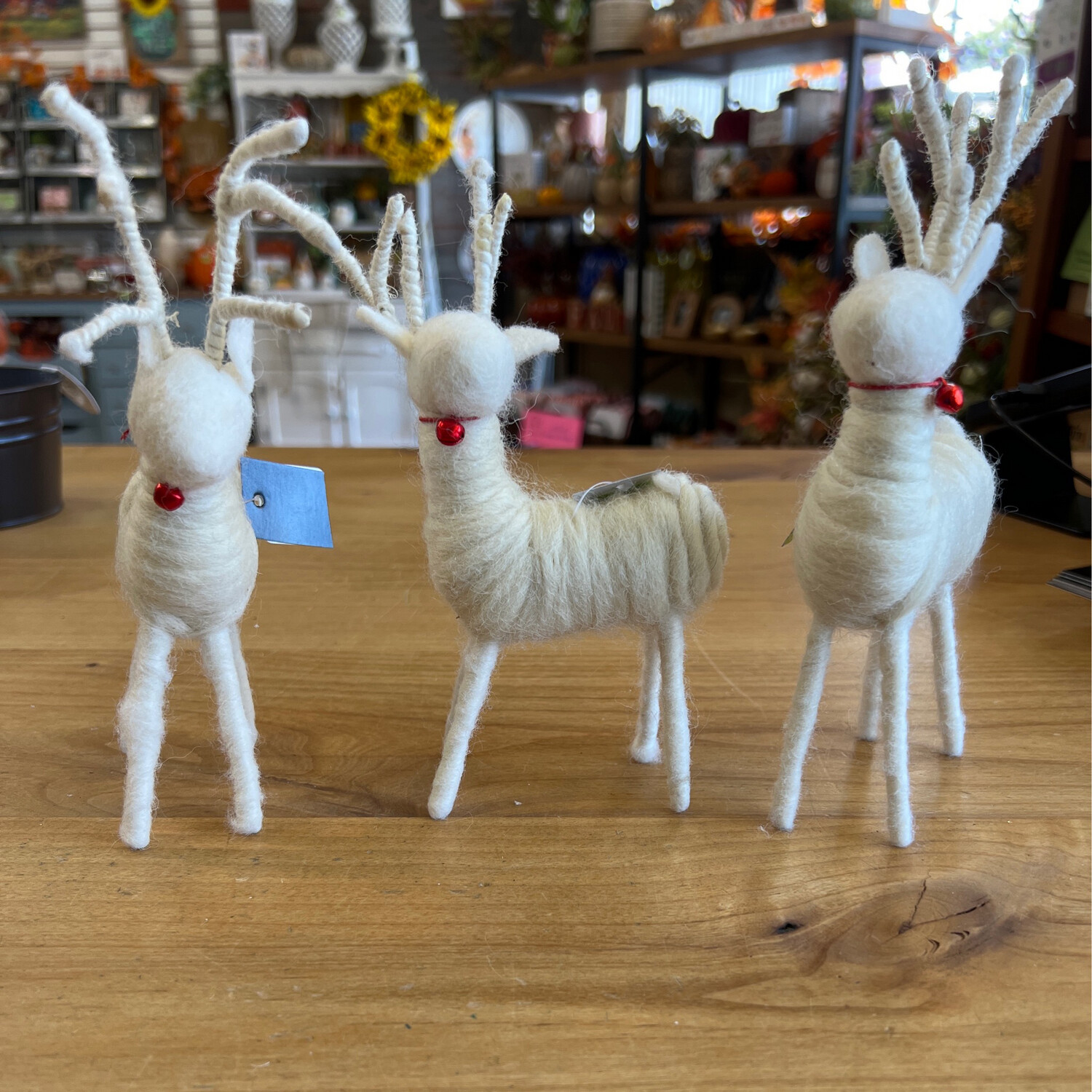 8&quot; White Felt Deer
