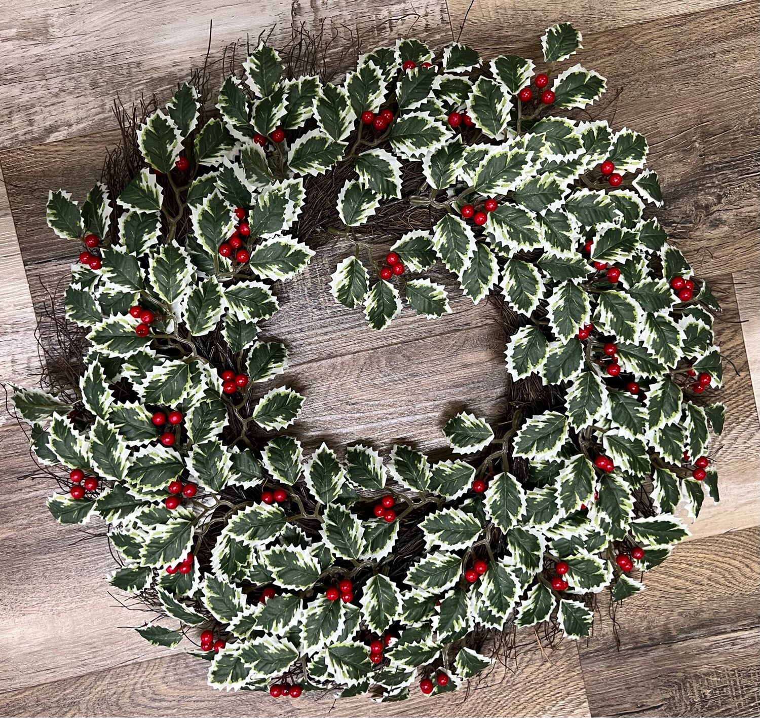 Variegated Holly Wreath
