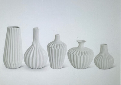 White Origami Porcelain Vases