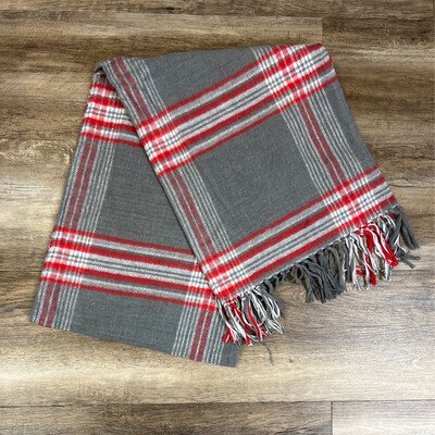 Grey & Red Cotton Flannel Runner Grey & Red Cotton Flannel Runner