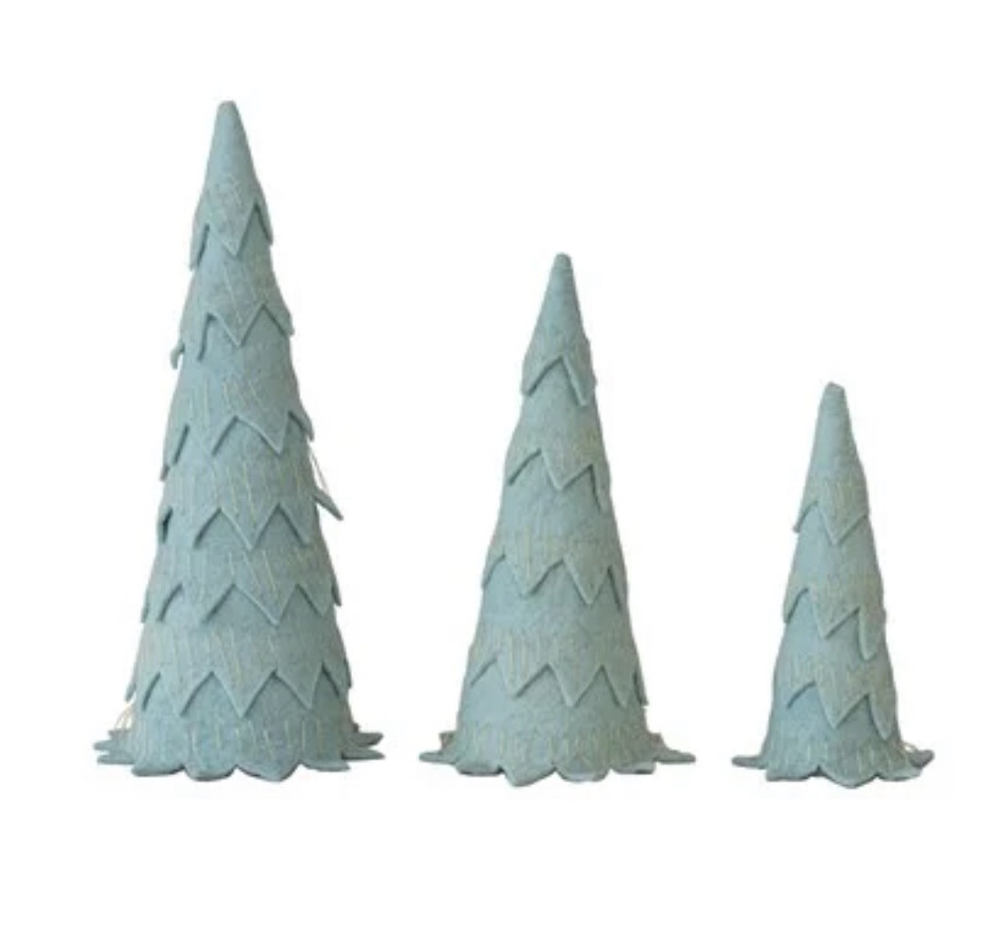Soft Green Wool Felt Trees