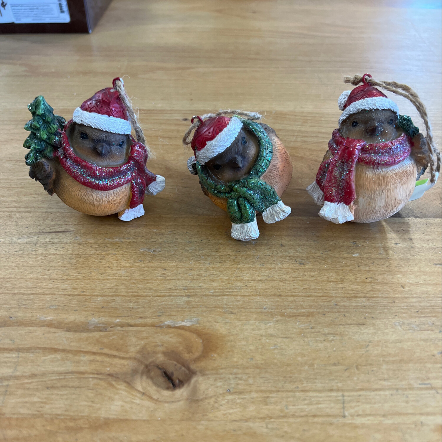 Santa Hat Bird Ornaments